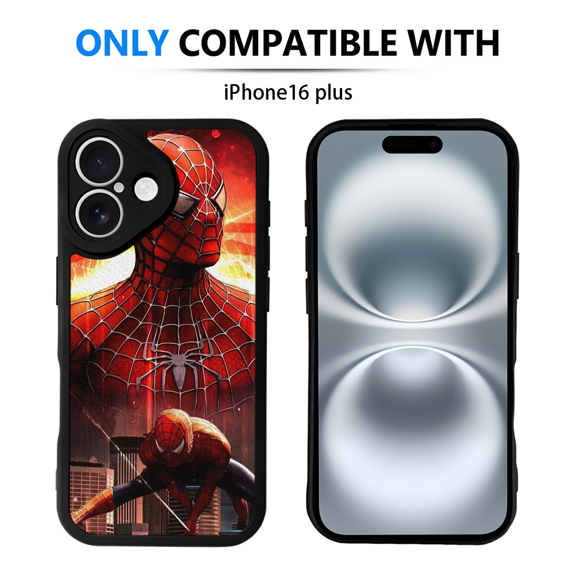 Spider Man スパイダーマン 【iPhone 16シリーズ対応】シリコンスマホケース（レザー調） 材質：シリコン